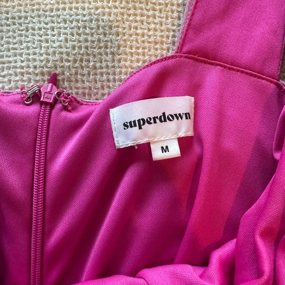Superdown Kerrie Deep v Dress REVOLVE Pink Metallic Dress - Picture 5 of 9